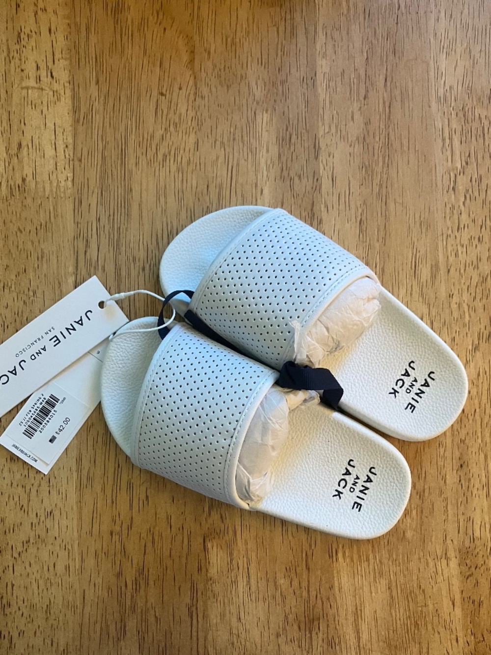 Janie & Jack 9c Gender Neutral White Slides Sandals NEW